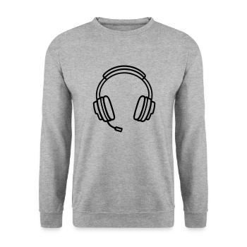 Gaming headset - Unisex Sweatshirt - salt & pepper - Front - Alina (178cm) & Michal (187cm)