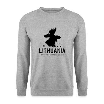 Lithuania Litauen litauisch - Unisex Pullover - Weißgrau meliert - Vorne - Alina (178cm) & Michal (187cm)