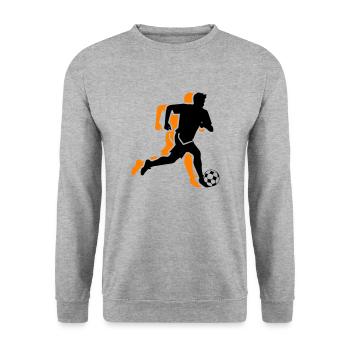 Fussballer Symbol Fussball Spieler Mann - Unisex Pullover - Weißgrau meliert - Vorne - Alina (178cm) & Michal (187cm)
