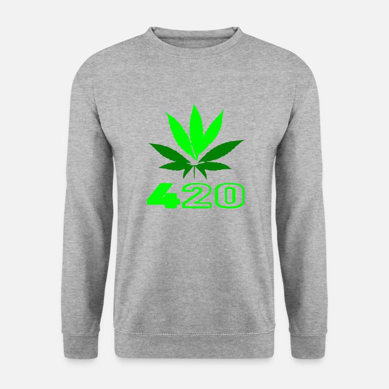 420 Kraut! - Unisex Pullover - Weißgrau meliert