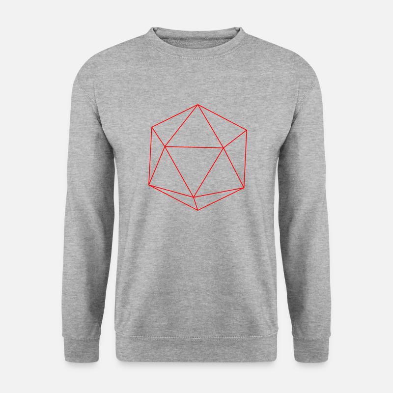 Roter Ikosaeder - Unisex Pullover - Weißgrau meliert