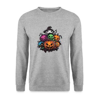 Halloween Party Figures - Unisex Sweatshirt - salt & pepper - Front - Alina (178cm) & Michal (187cm)