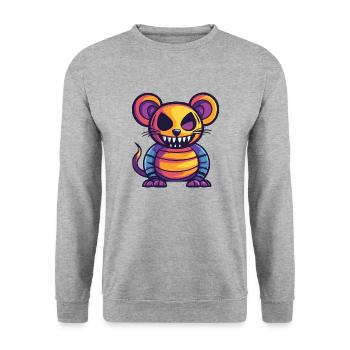 Mouse Halloween Comic Funny - Unisex Sweatshirt - salt & pepper - Front - Alina (178cm) & Michal (187cm)