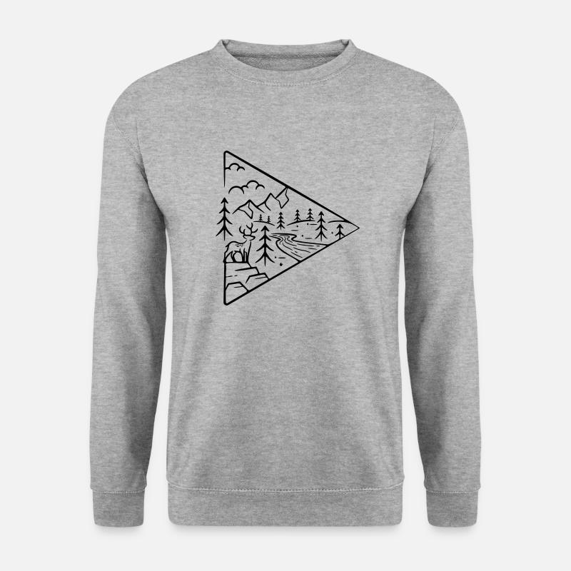 Hirsch - Unisex Pullover - Weißgrau meliert