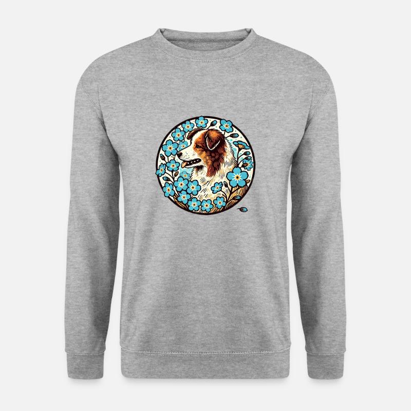 Australischer Schäferhund - Unisex Pullover - Weißgrau meliert