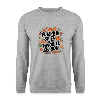 Pumpkin spice is my favorite season - Unisex Pullover - Weißgrau meliert - Vorne - Alina (178cm) & Michal (187cm)