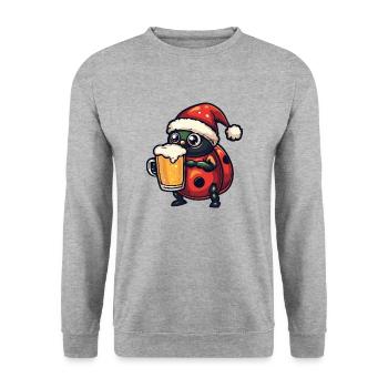 Bière de Noël Ladybug - Sweat-shirt Unisexe - gris chiné - Devant - Alina (178cm) & Michal (187cm)