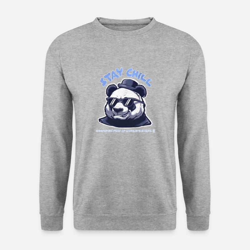 "Stay Chill" - Unisex Pullover - Weißgrau meliert