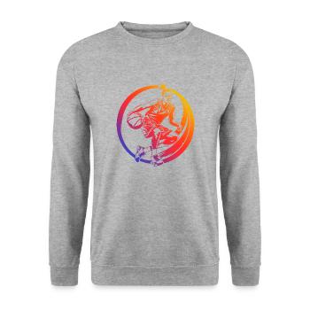 Basketball Player Female Basketball Player Silhouette Bun - Unisex Sweatshirt - salt & pepper - Front - Alina (178cm) & Michal (187cm)