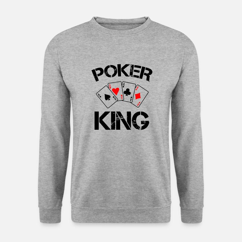poker king - Unisex Pullover - Weißgrau meliert