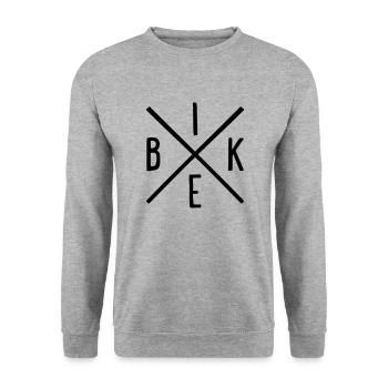 Bike - Unisex Pullover - Weißgrau meliert - Vorne - Alina (178cm) & Michal (187cm)