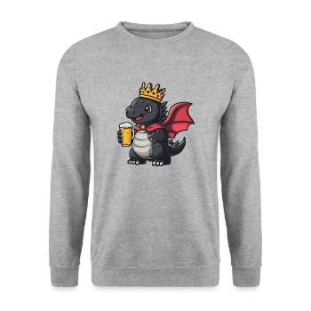 Dragon Bière Drôle - Sweat-shirt Unisexe - gris chiné - Devant - Alina (178cm) & Michal (187cm)