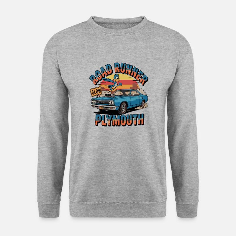 Vintage Plymouth s Road Runner 1968 Classic C - Unisex Pullover - Weißgrau meliert
