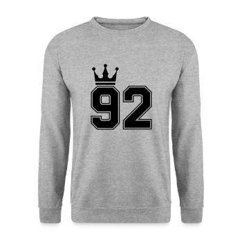 92 Crowns - Unisex Sweatshirt - salt & pepper - Front - Alina (178cm) & Michal (187cm)