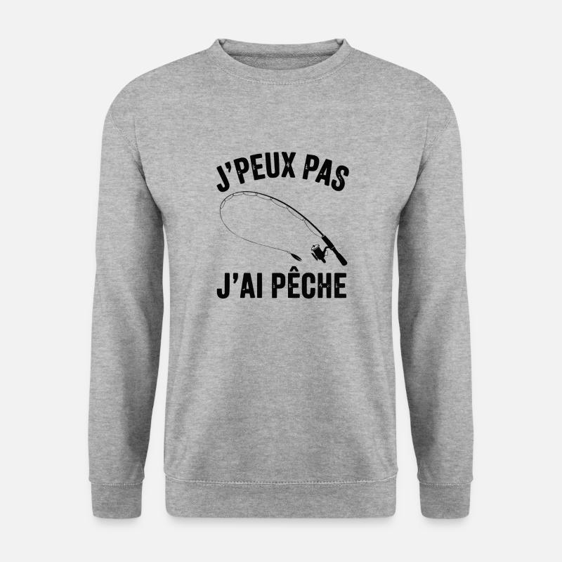 I Can't I Fished – Humor & Leidenschaft - Unisex Pullover - Weißgrau meliert