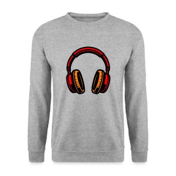 Kopfhörer Symbol Musik - Unisex Pullover - Weißgrau meliert - Vorne - Alina (178cm) & Michal (187cm)