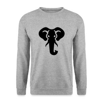 éléphant - Sweat-shirt Unisexe - gris chiné - Devant - Alina (178cm) & Michal (187cm)