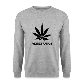 vegetarian - Unisex Pullover - Weißgrau meliert - Vorne - Alina (178cm) & Michal (187cm)
