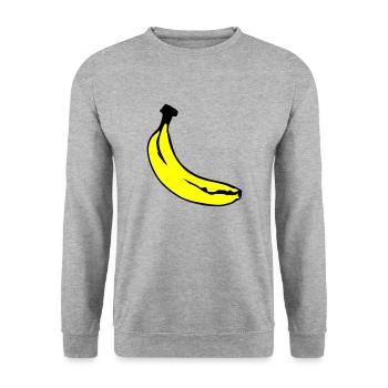 banane01 - Sweat-shirt Unisexe - gris chiné - Devant - Alina (178cm) & Michal (187cm)