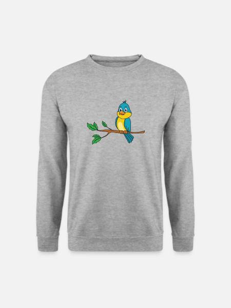Vogel - Unisex Pullover - Weißgrau meliert
