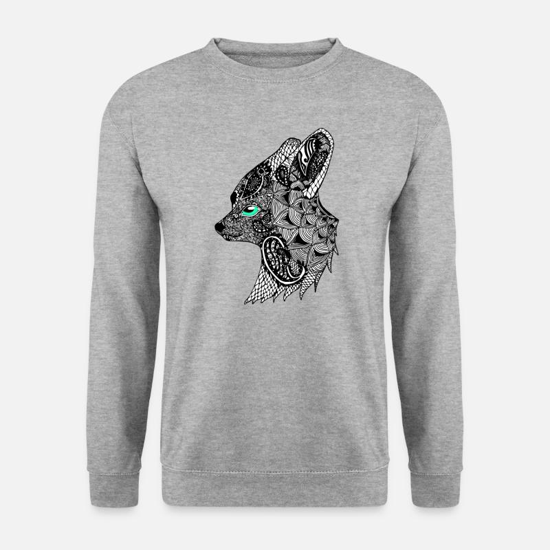 Tier-Tattoo & Tribals, Geschenk zB Geburtstag - Unisex Pullover - Weißgrau meliert