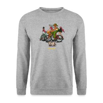 Family day Enjoy lifestyle skate - Unisex Pullover - Weißgrau meliert - Vorne - Alina (178cm) & Michal (187cm)
