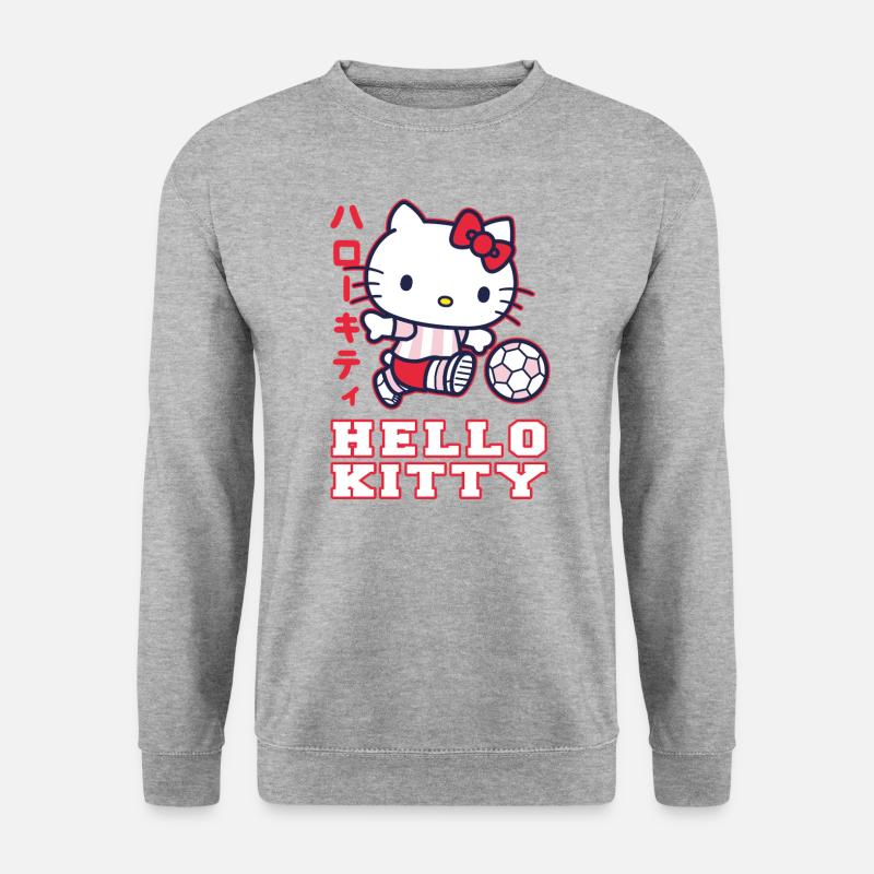Hello Kitty jugando al fútbol - Sudadera unisex - jaspeado blanco gris