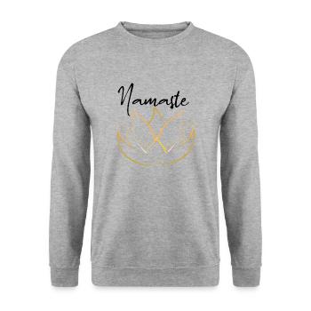 Namaste - Sweat-shirt Unisexe - gris chiné - Devant - Alina (178cm) & Michal (187cm)