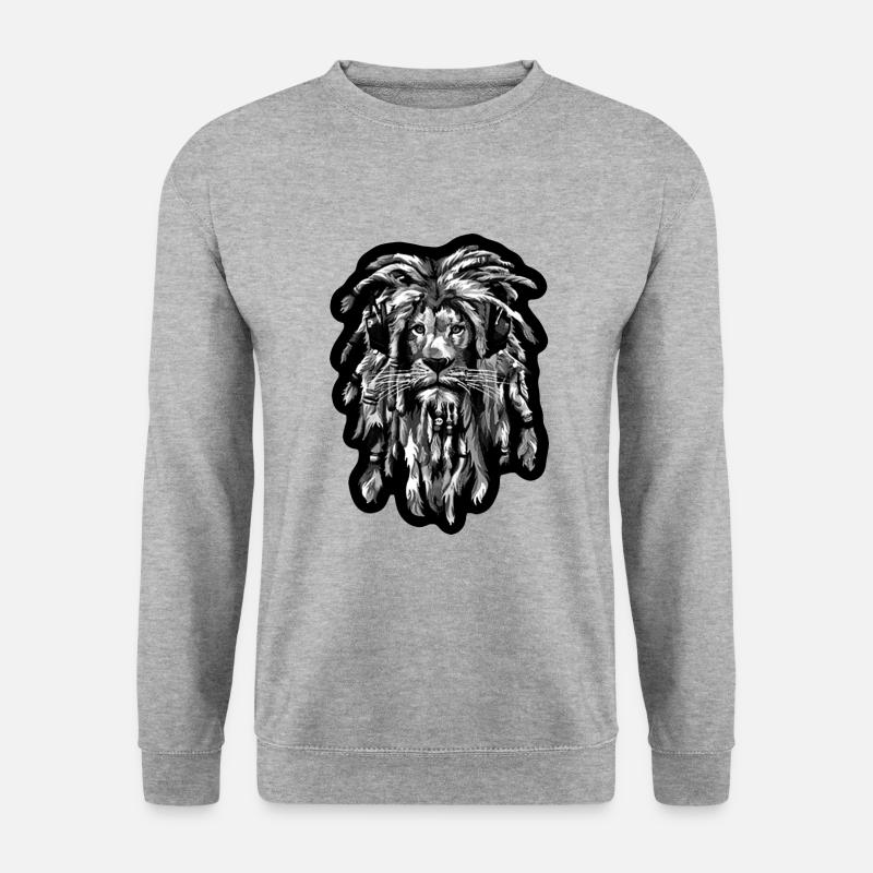 Löwe - Unisex Pullover - Weißgrau meliert