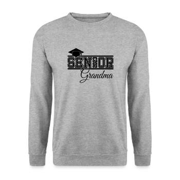 Senior 2023 Oma Stolze Oma von Graduate - Unisex Pullover - Weißgrau meliert - Vorne - Alina (178cm) & Michal (187cm)