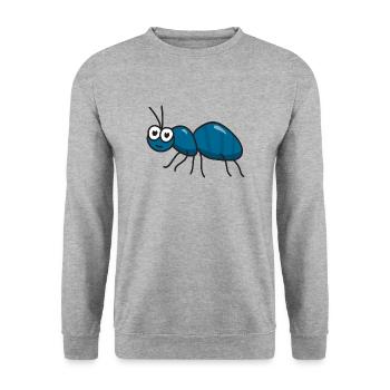 Ameise - Unisex Pullover - Weißgrau meliert - Vorne - Alina (178cm) & Michal (187cm)