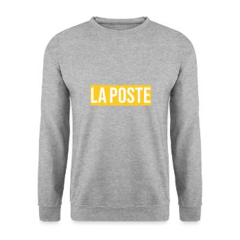 La poste livraison colis courrier facteur laposte - Sweat-shirt Unisexe - gris chiné - Devant - Alina (178cm) & Michal (187cm)