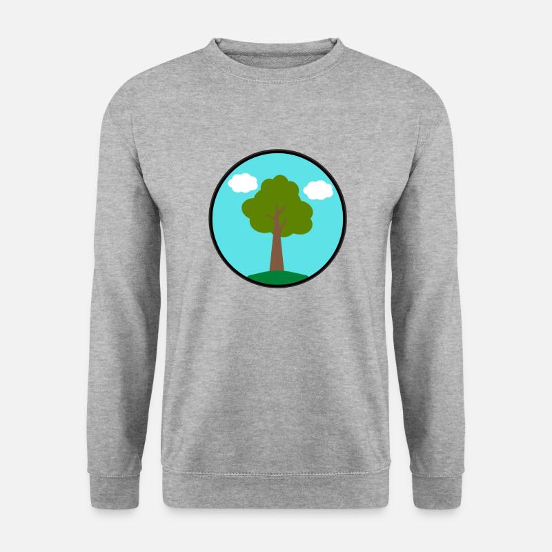 Baum - Unisex Pullover - Weißgrau meliert