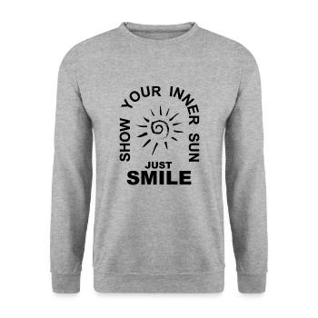 Montrez votre soleil intérieur - Sweat-shirt Unisexe - gris chiné - Devant - Alina (178cm) & Michal (187cm)