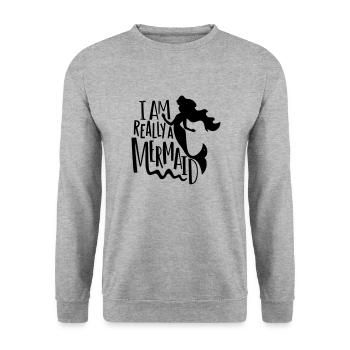 Im a mermaid - Unisex Sweatshirt - salt & pepper - Front - Alina (178cm) & Michal (187cm)