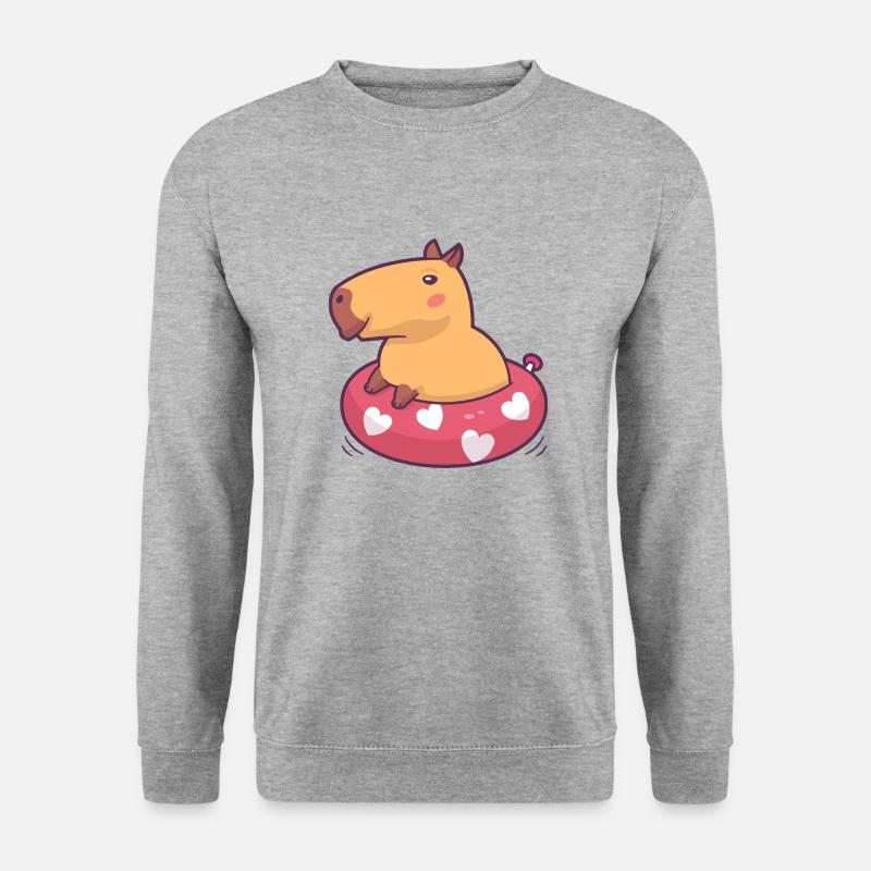 Capybara Floatie - Unisex Pullover - Weißgrau meliert