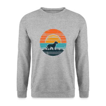 Vintage Sunset Beagle - Unisex Pullover - Weißgrau meliert - Vorne - Alina (178cm) & Michal (187cm)