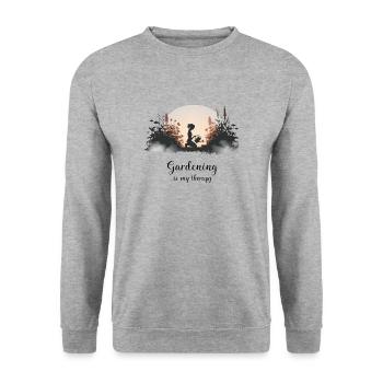 Gardening is My Therapy – Nature & Relaxation - Unisex Sweatshirt - salt & pepper - Front - Alina (178cm) & Michal (187cm)