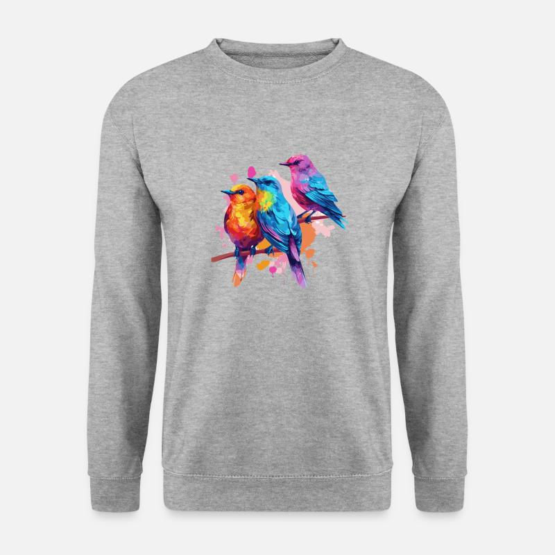 Vogel - Unisex Pullover - Weißgrau meliert