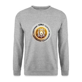 Sternzeichen Löwe - Unisex Pullover - Weißgrau meliert - Vorne - Alina (178cm) & Michal (187cm)