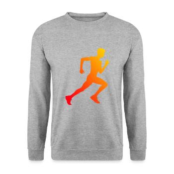 Damen Joggen Fitness Running Cross Country Running - Unisex Pullover - Weißgrau meliert - Vorne - Alina (178cm) & Michal (187cm)