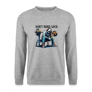 Bodybuilder de gym avec sweat à capuche – Fitness Motif - Sweat-shirt Unisexe - gris chiné - Devant - Alina (178cm) & Michal (187cm)