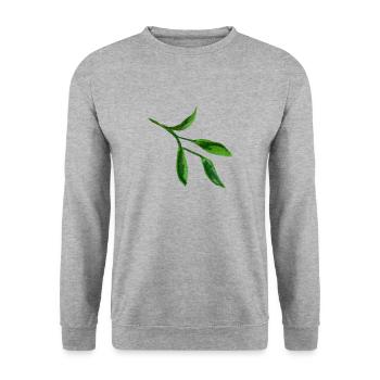 feuille - Sweat-shirt Unisexe - gris chiné - Devant - Alina (178cm) & Michal (187cm)