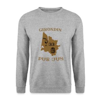 Girondin pur jus - Sweat-shirt Unisexe - gris chiné - Devant - Alina (178cm) & Michal (187cm)