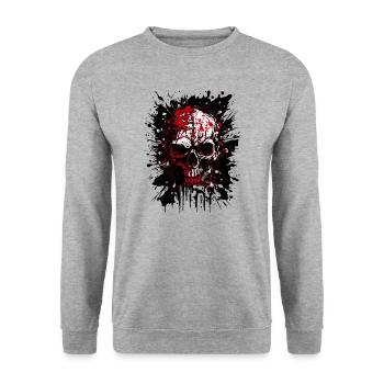 Crâne - Sweat-shirt Unisexe - gris chiné - Devant - Alina (178cm) & Michal (187cm)
