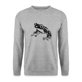 Rainette Graphique Amphibiens aquatiques Grenouilles amoureux - Sweat-shirt Unisexe - gris chiné - Devant - Alina (178cm) & Michal (187cm)