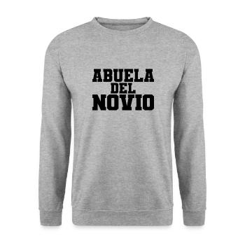 Abuela del Novio Groom's Grandmother Wedding Gift - Unisex Sweatshirt - salt & pepper - Front - Alina (178cm) & Michal (187cm)