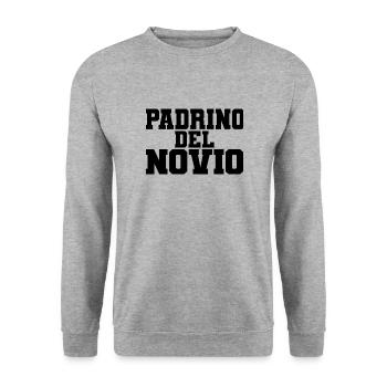 Padrino del Novio Groom's Best Man Wedding Gift - Unisex Sweatshirt - salt & pepper - Front - Alina (178cm) & Michal (187cm)