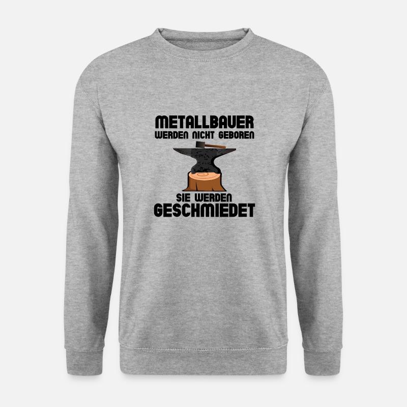 Metallbauer werden geschmiedet - Unisex Pullover - Weißgrau meliert