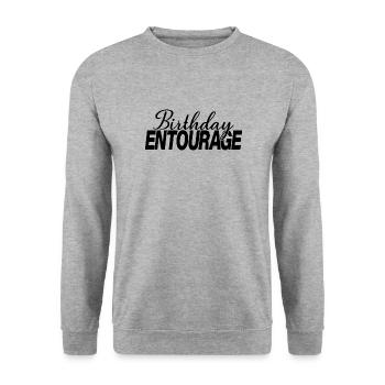 Birthday Entourage Matching Group Birthday Party - Unisex Sweatshirt - salt & pepper - Front - Alina (178cm) & Michal (187cm)